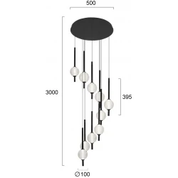 Κρεμαστό Φωτιστικό 10/Φωτο LED 37W Abeona - Viokef