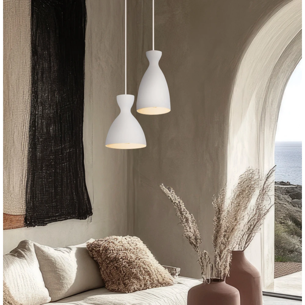 Κρεμαστό Μονόφωτο Φωτιστικό Από Τσιμέντο Μπεζ 1xE27 D:150 Bolero - Viokef