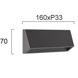 Φωτιστικό Τοίχου L:160 3W IP65 Σκούρο Γκρι Karma - Viokef