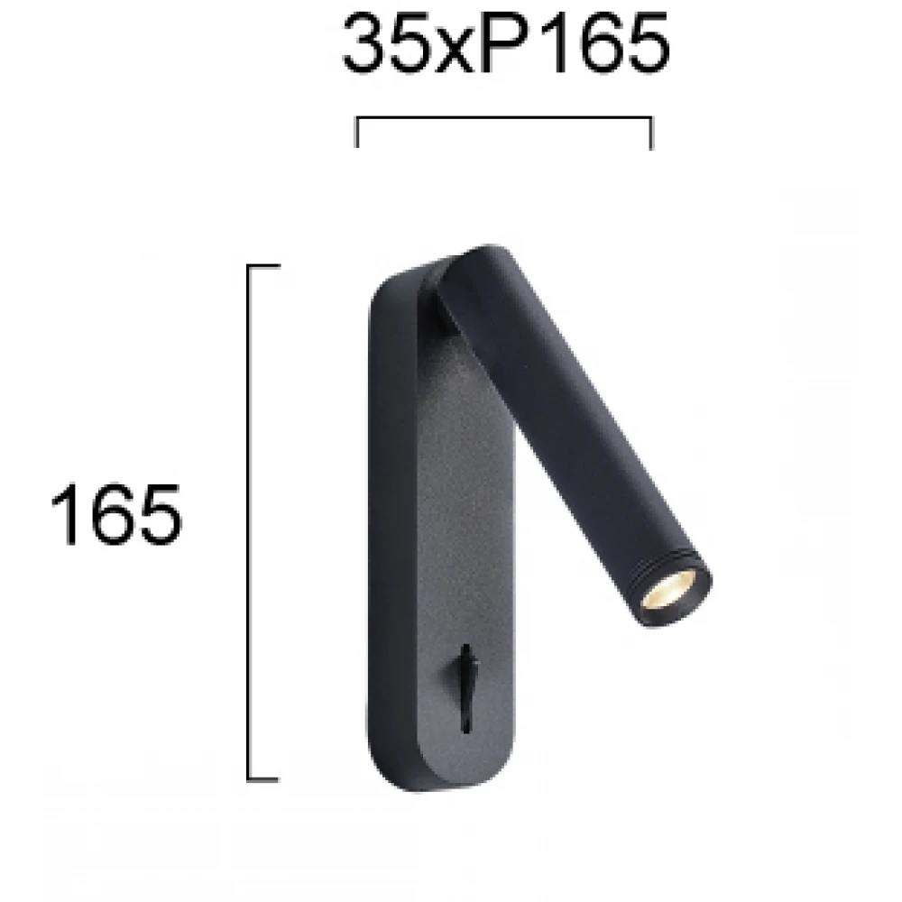 LED  Φωτιστικό Τοίχου Μαύρο 6W Abriel - Viokef