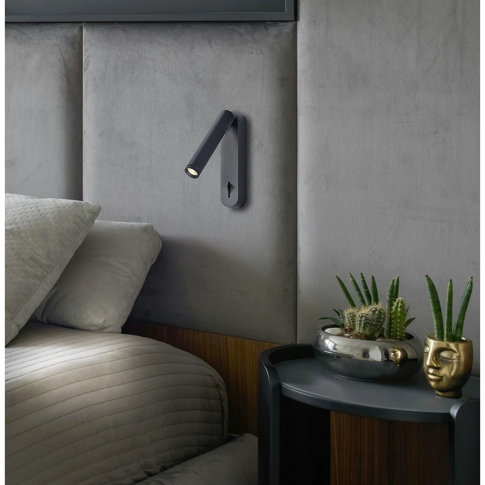 LED  Φωτιστικό Τοίχου Μαύρο 6W Abriel - Viokef