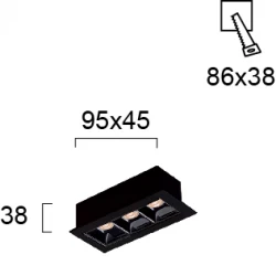Σποτ Χωνευτό Μαύρο 6W 3000K 30° ADEN - VIOKEF