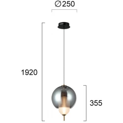 LED Κρεμαστό Φωτιστικό Μονόφωτο Φυμέ 9W Adol - Viokef