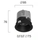 Χωνευτό Σποτ Μαύρο 12W 2700K-3000K-4000K 38° Alea - VIOKEF