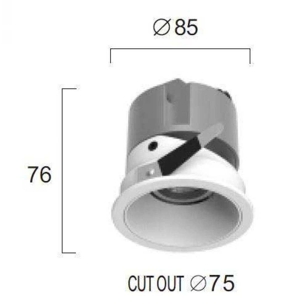 Χωνευτό Σποτ Λευκό 12W 2700K-3000K-4000K 38° Alea - VIOKEF