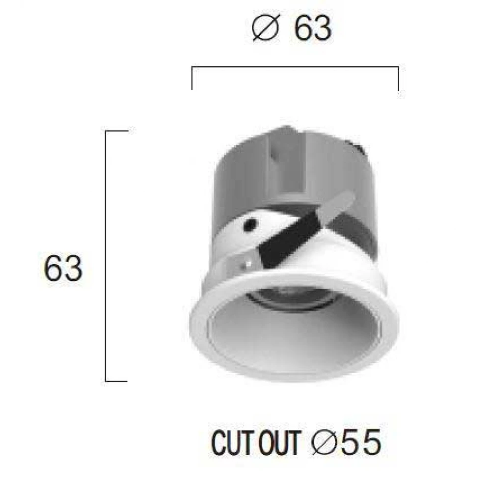 Χωνευτό Σποτ Λευκό 5W 2700K-3000K-4000K 38° Alea - VIOKEF