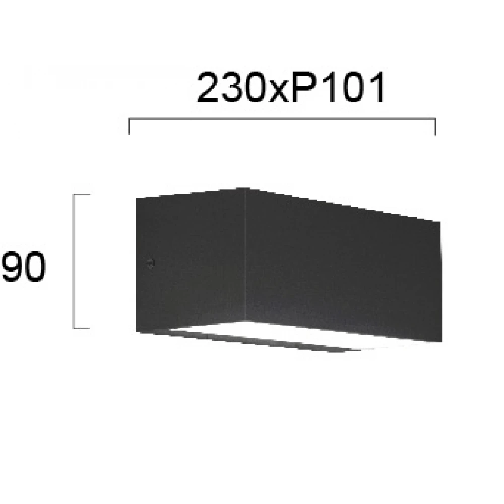 LED Απλίκα LED Πλαστική Σε Ανθρακί Up - Down 13W IP65 AMELIA - VIOKEF