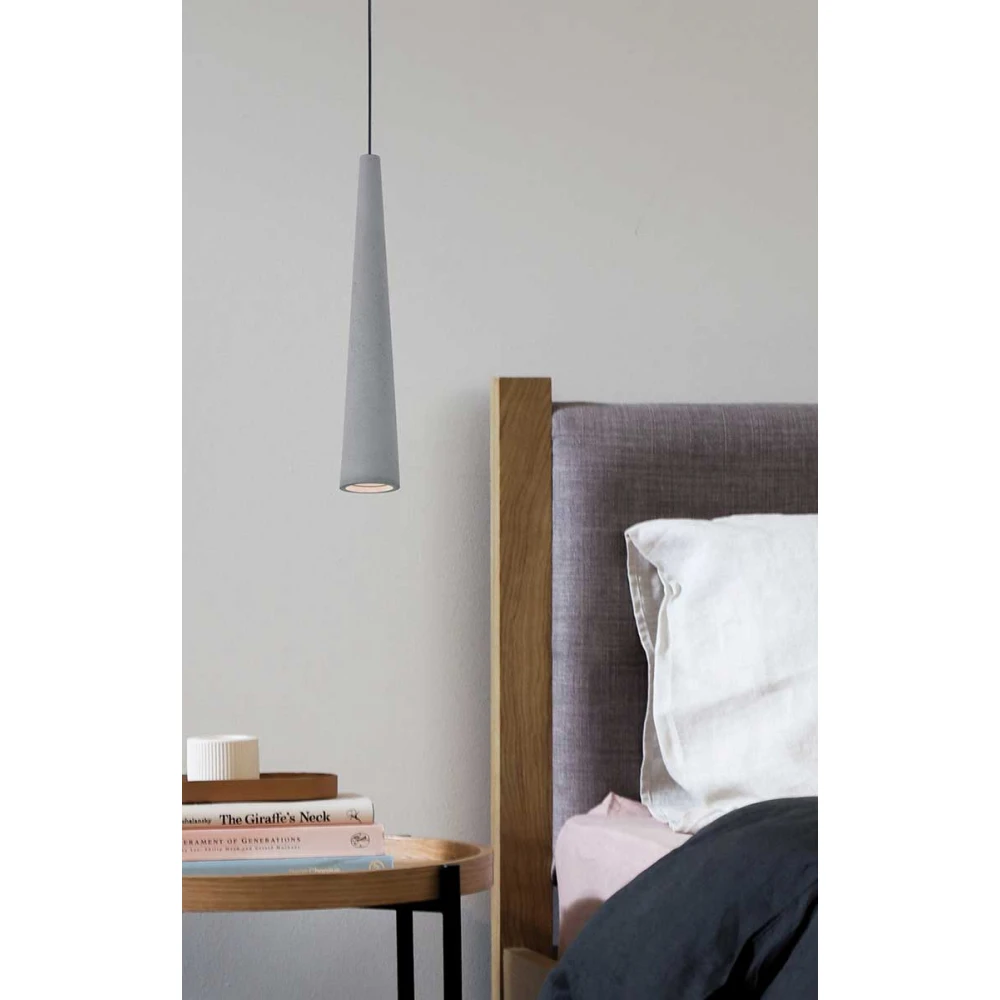 Μονόφωτο Κρεμαστό Φωτιστικό Από Τσιμέντο Και Ανάρτηση Μαύρη E27 D:70 ANISHA VIOKEF