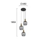 Κρεμαστό Φωτιστικό Τρίφωτο Από Φυμέ Ταγιέ Γυαλί 3x E27 ARIADNE VIOKEF