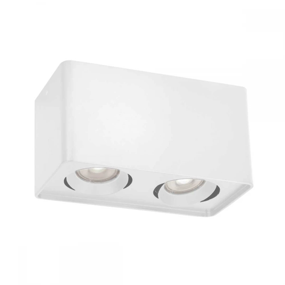 Σποτ Φωτιστικό Οροφής Τετράγωνο Λευκό 2xGU10 ARION