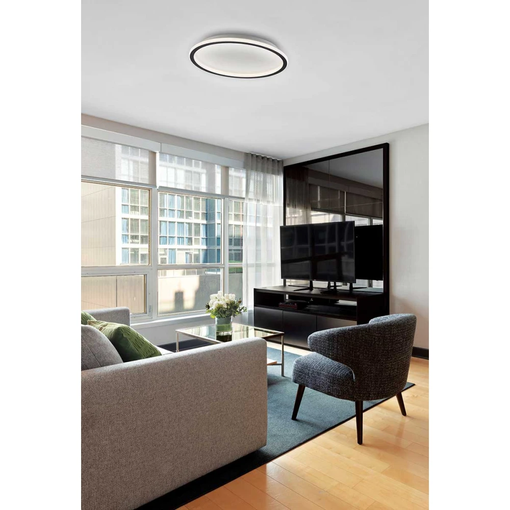 LED Πλαφονιέρα Αλουμινίου Λευκή-Μαύρη D:500 45W ARLA - VIOKEF