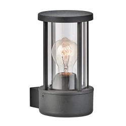 Εξωτερική Απλίκα Αλουμινίου Σε Μαύρο Με Σκιάδιο Από Γυαλί Φ120 IP44 1xE27 ASPEN VIOKEF