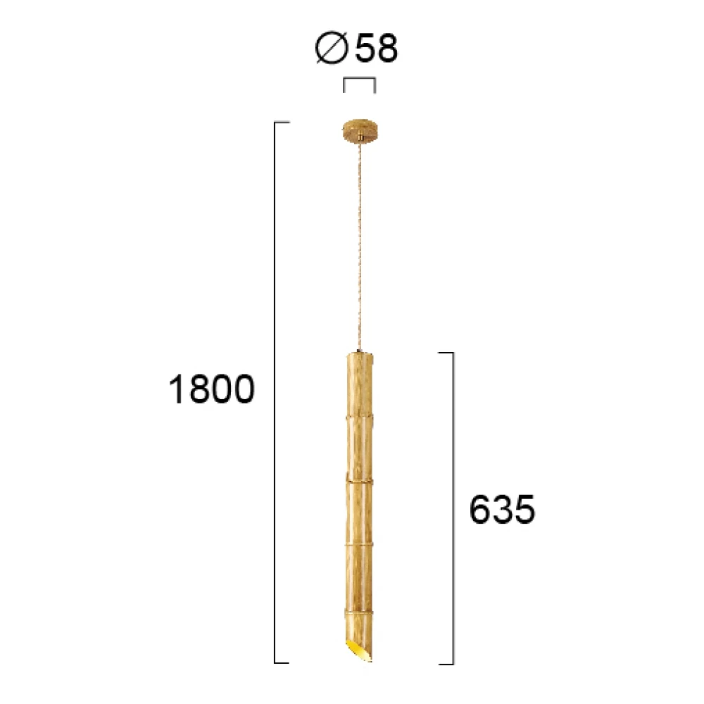 Κρεμαστό Φωτιστικό Μονόφωτο Μεταλλικό 1xGU10 BAMBOO VIOKEF