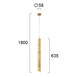 Κρεμαστό Φωτιστικό Μονόφωτο Μεταλλικό 1xGU10 BAMBOO VIOKEF