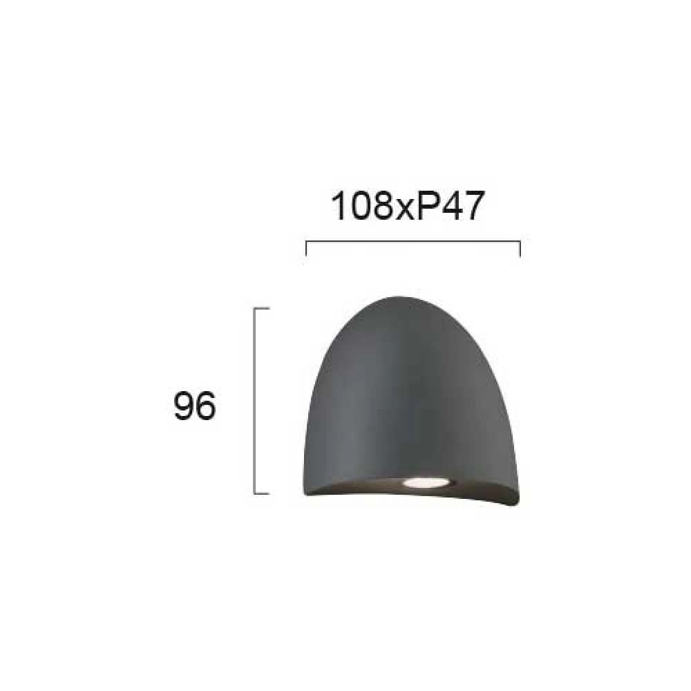 Απλίκα LED Αλουμινίου σε Ανθρακί 6W IP54 BAUTA - VIOKEF