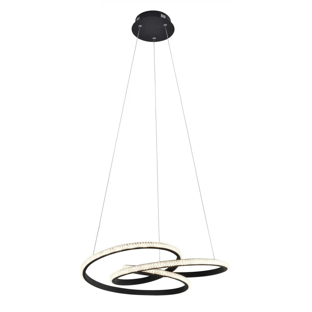 LED Κρεμαστό Φωτιστικό Μεταλλικό Μαύρο D52cm 40W BERLIN VIOKEF
