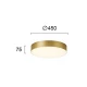 LED Πλαφονιέρα Μεταλλική Σε Χρυσό Χρώμα ø45cm 40W BRUCE - Viokef