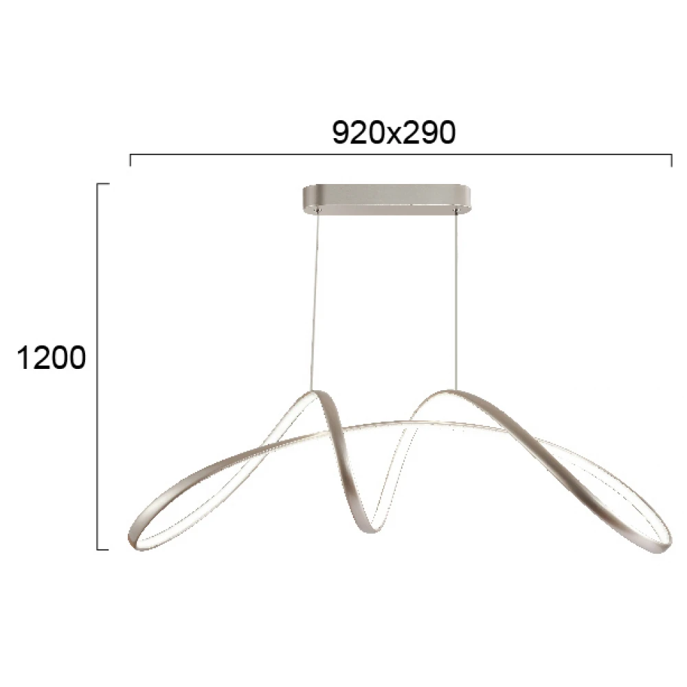 LED Κρεμαστό Φωτιστικό Ασημί 50W CAPRICE - VIOKEF