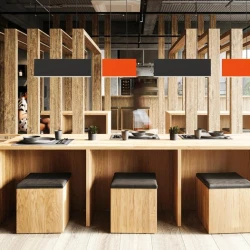 LED Κρεμαστό Φωτιστικό Μαύρο-Πορτοκαλί 23.5W CHROMA - VIOKEF