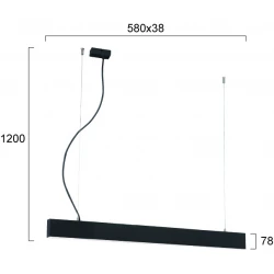 Γραμμικό Κρεμαστό L580 15W CIBA VIOKEF