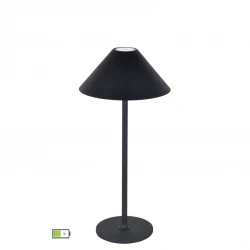 LED Επαναφορτιζόμενο Πορτατίφ Μαύρο Dimmable IP54 3W CONE - VIOKEF