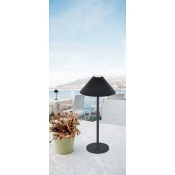 LED Επαναφορτιζόμενο Πορτατίφ Μαύρο Dimmable IP54 3W CONE - VIOKEF