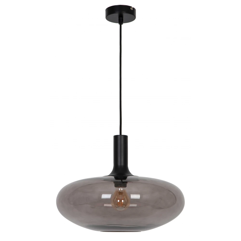 Κρεμαστό Φωτιστικό Μονόφωτο Από Γυαλί Φυμέ D395mm 1xE27 CONVEX - VIOKEF