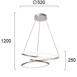 LED Κρεμαστό Φωτιστικό Αλουμινίου Ασημί 40W CORT - VIOKEF