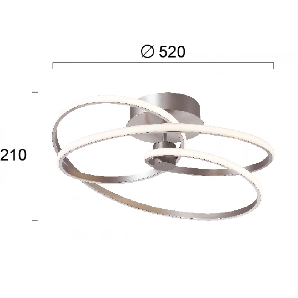 LED Πλαφονιέρα Αλουμινίου Ασημί 40W CORT - VIOKEF