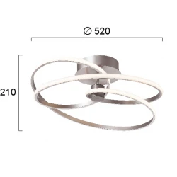 LED Πλαφονιέρα Αλουμινίου Ασημί 40W CORT - VIOKEF
