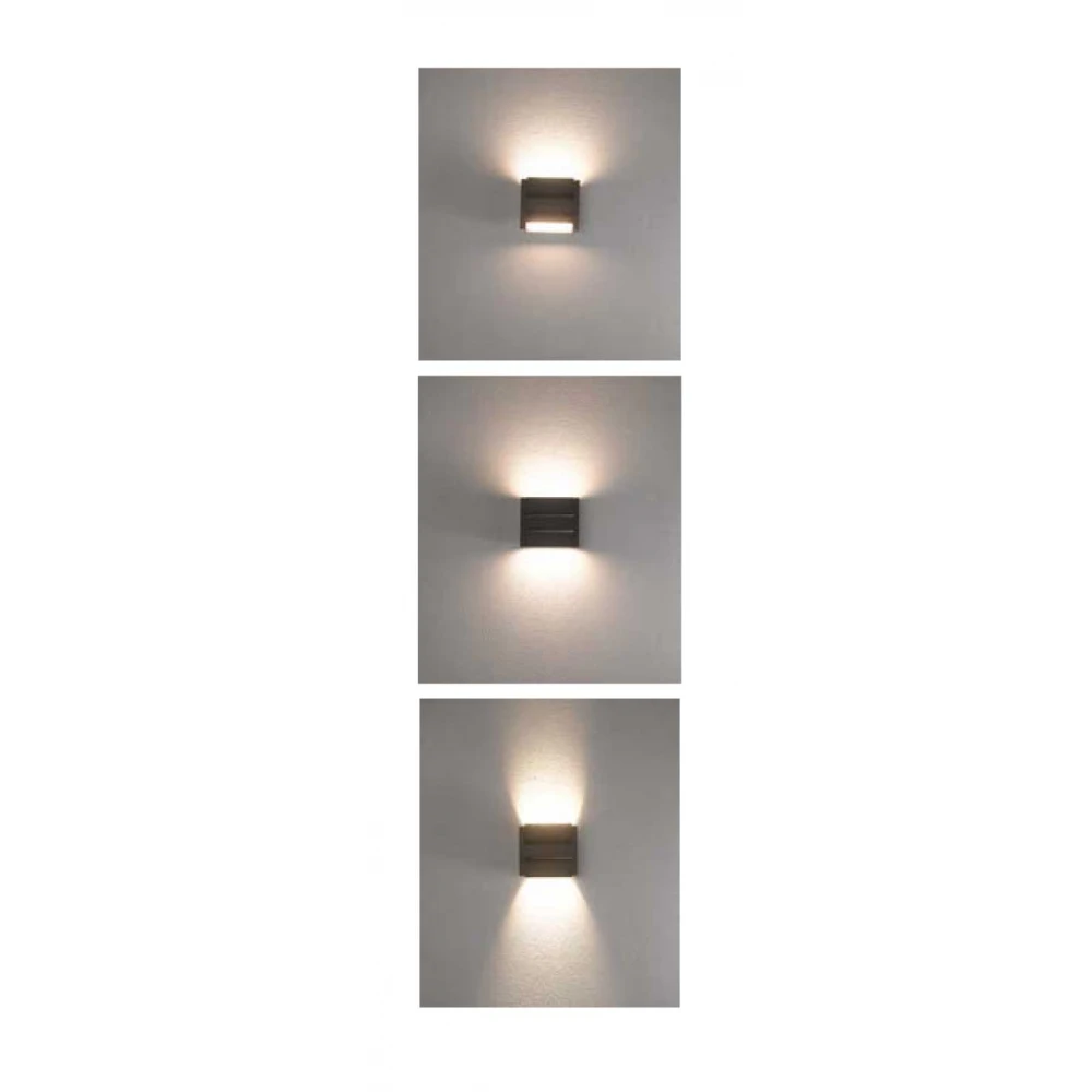 LED Απλίκα Εξωτερικού Χώρου Αλουμινίου Ανθρακί Με Ρυθμιζόμενες Δέσμες Φωτός 10W IP54 DELOS - VIOKEF