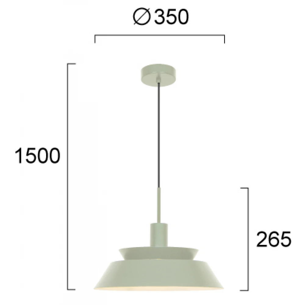 Κρεμαστό Φωτιστικό Μονόφωτο Πράσινο 1xE27 Depen - Viokef