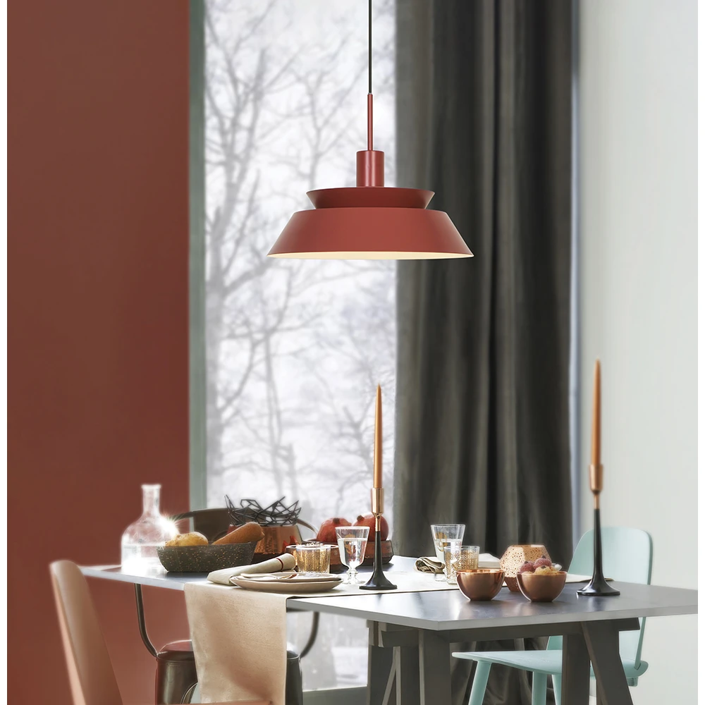 Κρεμαστό Φωτιστικό Μονόφωτο Κόκκινο 1xE27 Depen - Viokef