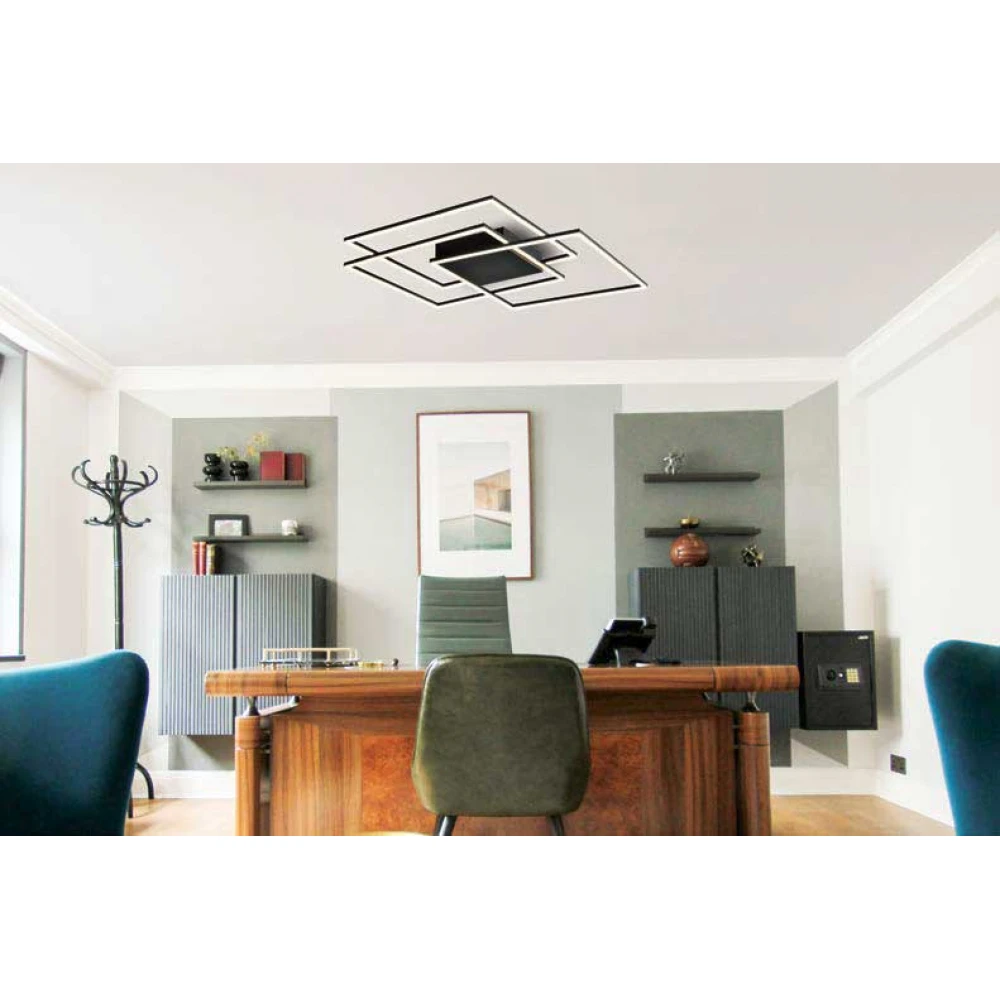 LED Πλαφονιέρα Μαύρη Μεταλλική 79W DANIEL VIOKEF