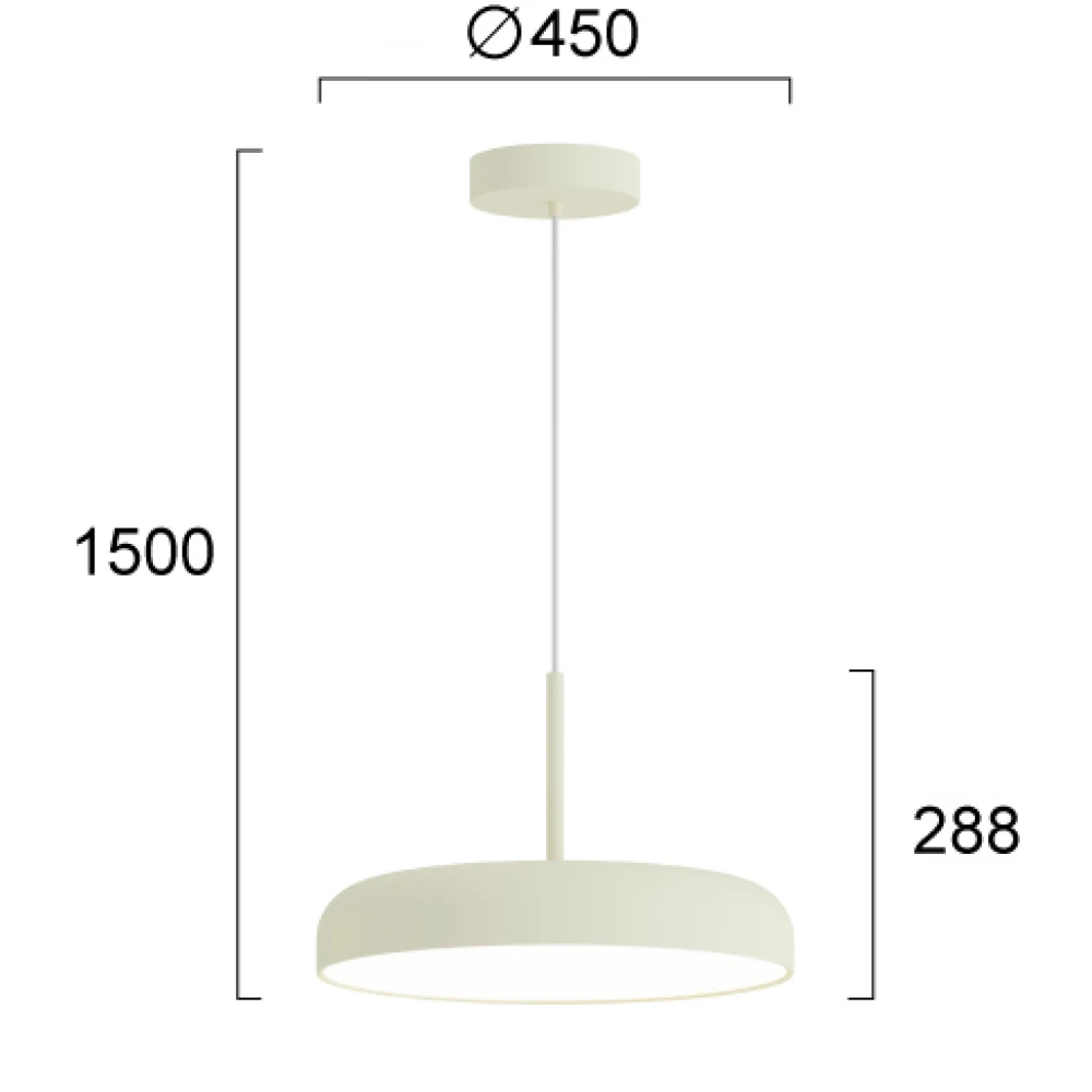 LED Μονόφωτο Φωτιστικό Μπεζ 36W CRI93 Deva Viokef