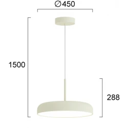 LED Μονόφωτο Φωτιστικό Μπεζ 36W CRI93 Deva Viokef
