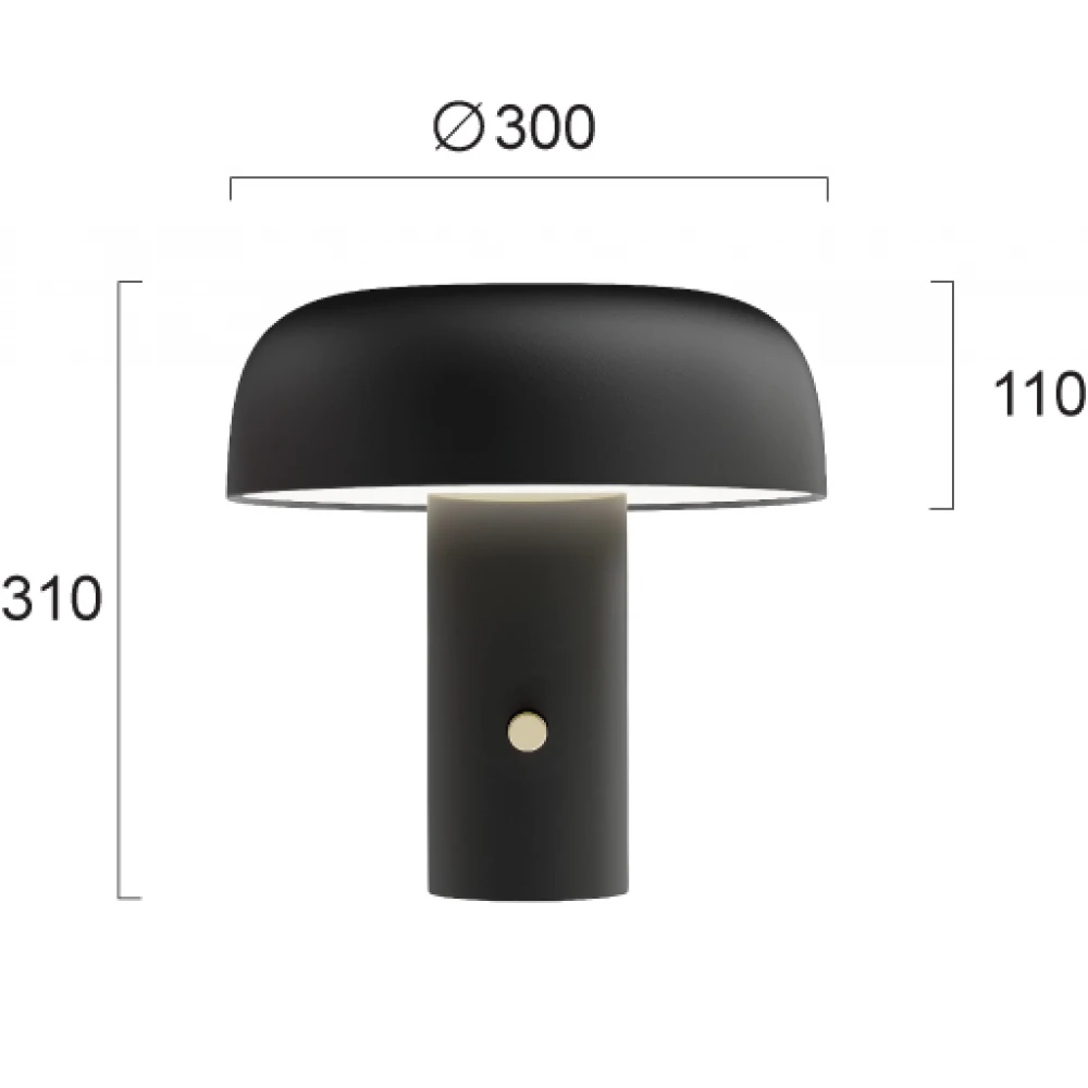 LED Φωτιστικό Επιτραπέζιο Μαύρο 18W Deva - VIOKEF
