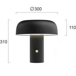 LED Φωτιστικό Επιτραπέζιο Μαύρο 18W Deva - VIOKEF