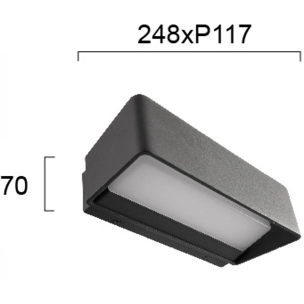 LED Απλίκα Εξωτερικού Χώρου Αλουμινίου Ανθρακί UP-DOWN 13W IP65  EDISON - VIOKEF