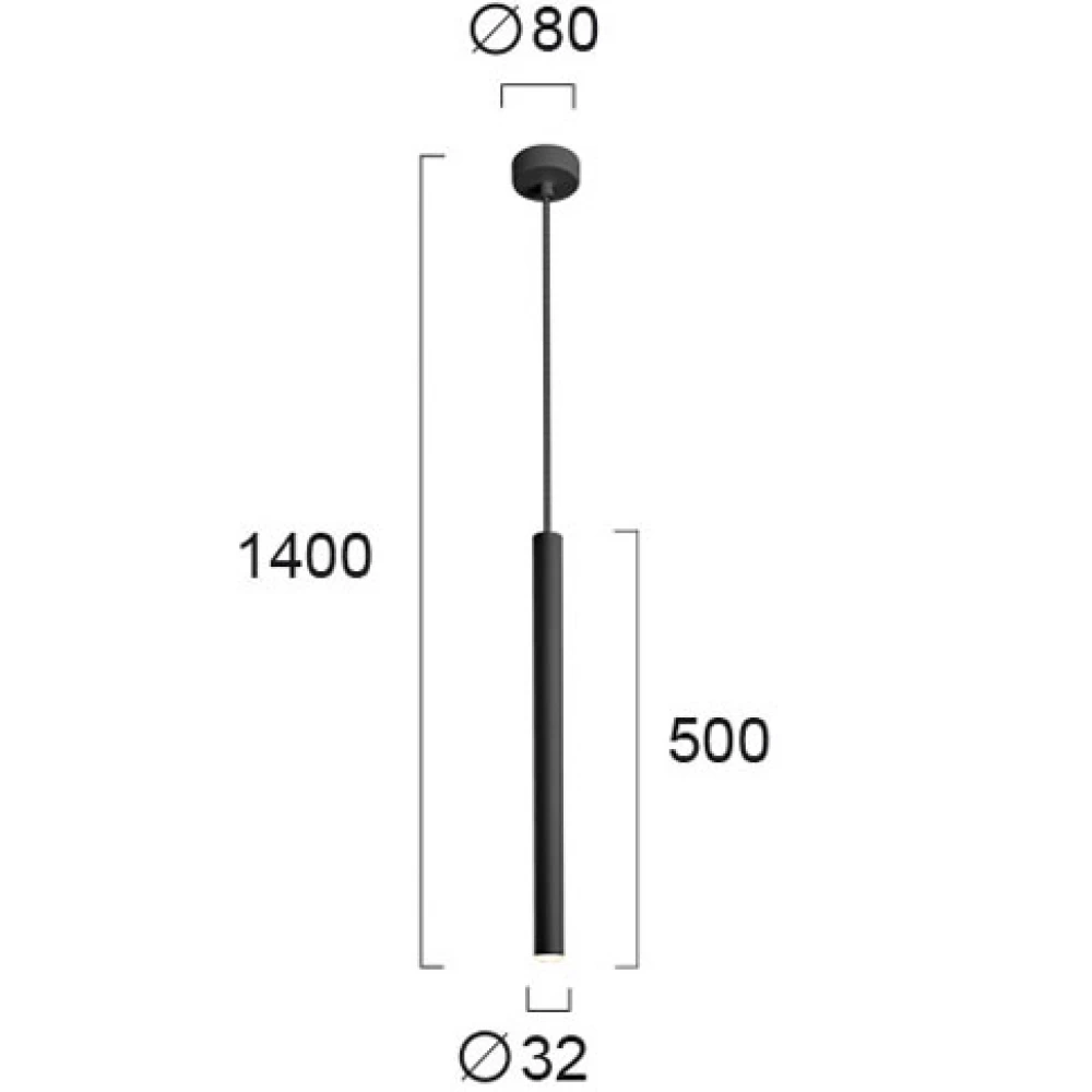 LED Κρεμαστό Φωτιστικό Σε Μαύρο Χρώμα 5W 450Lm 3000K ELLIOT - Viokef
