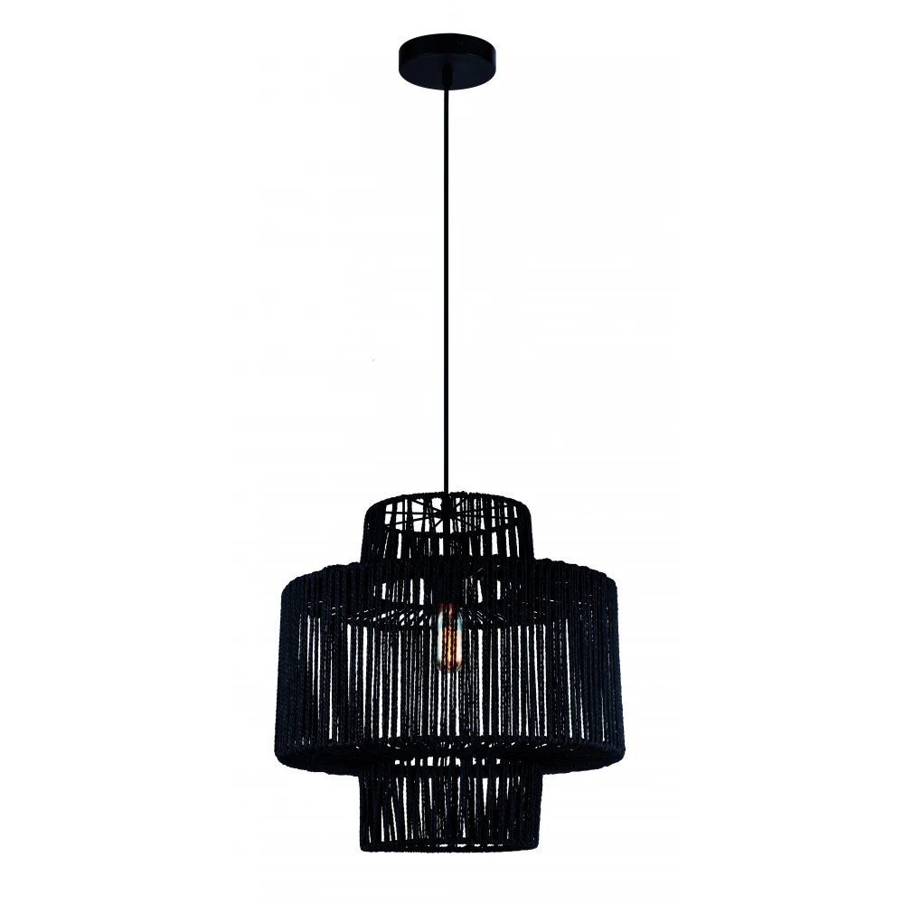 Κρεμαστό Φωτιστικό Μονόφωτο Μαύρο Ø40cm 1x E27 40W max Kenya - Viokef