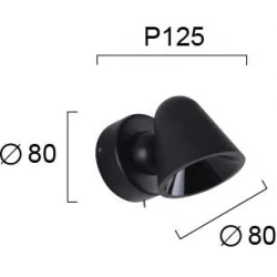 LED Απλίκα Μεταλλική Μαύρη 5.6W ENZO - VIOKEF