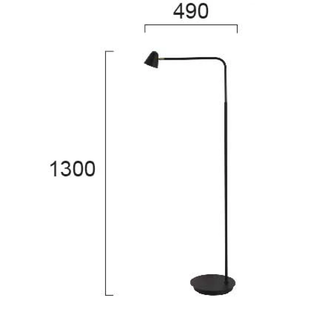 LED Φωτιστικό Δαπέδου Μεταλλικό Μαύρο 8.4W ENZO - VIOKEF