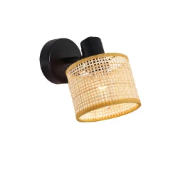 Φωτιστικό Τοίχου Μονόφωτο Από Rattan 1xE14 ERICA - VIOKEF