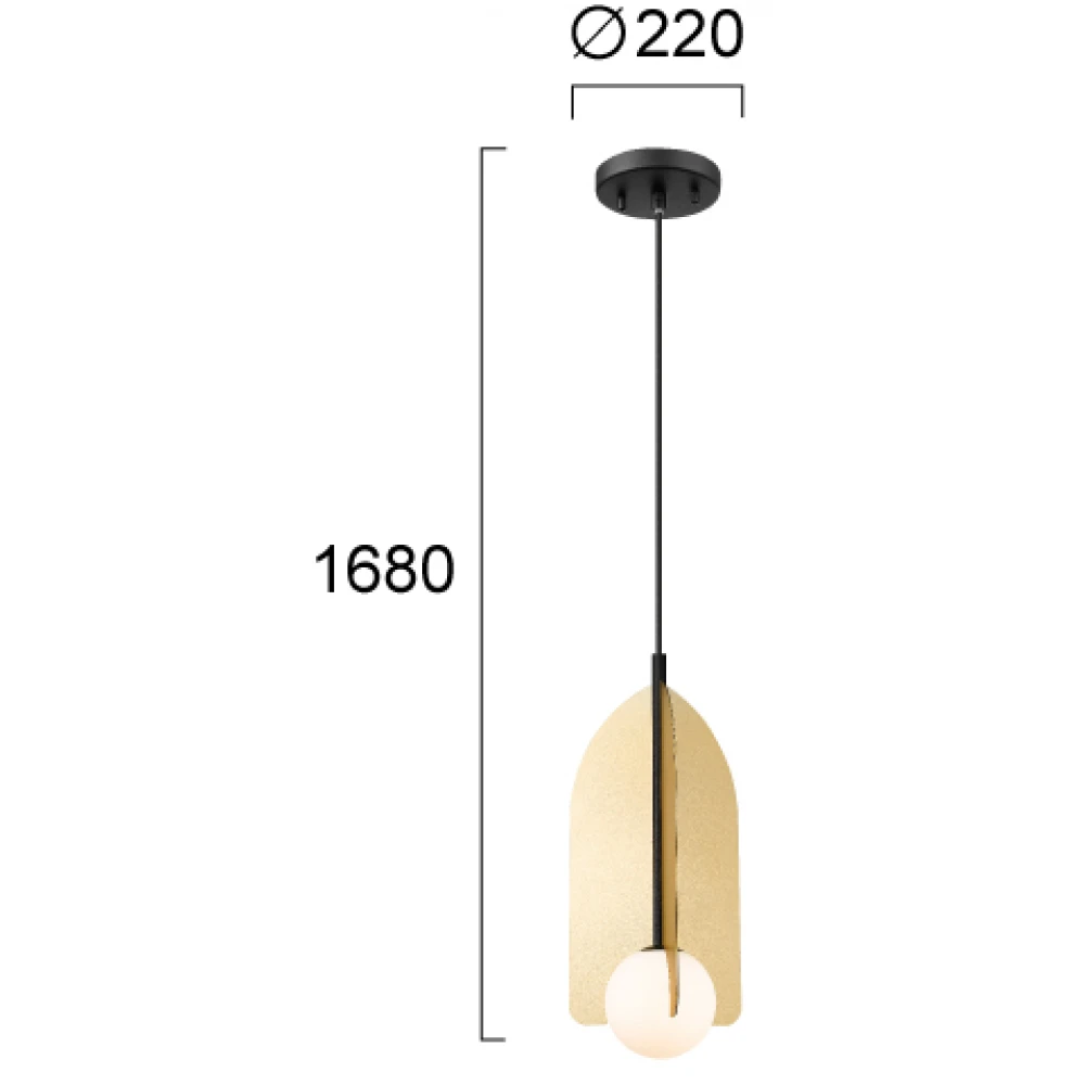 Κρεμαστό Φωτιστικό Μονόφωτο Χρυσό 1xG9 Fedora - Viokef