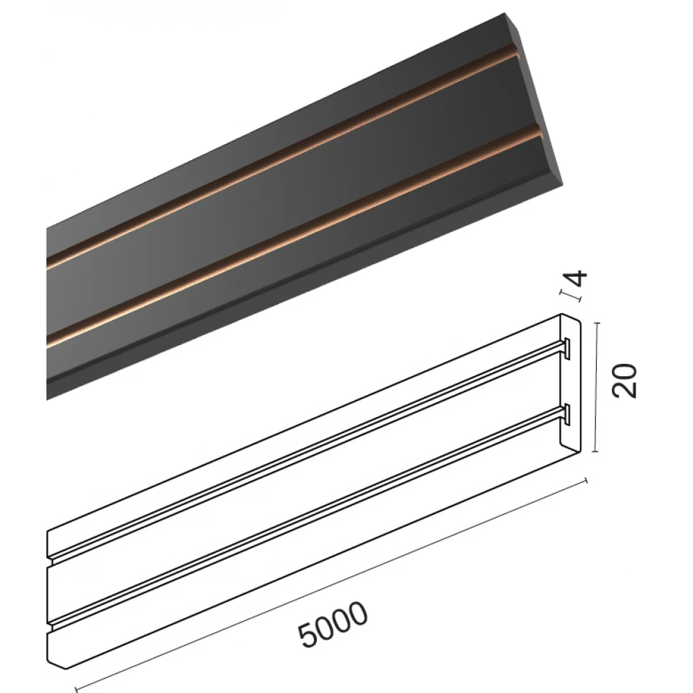 5 meter Track Sheet  for LV Track System Flexy - Viokef