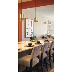LED Μεταλλικό Κρεμαστό Φωτιστικό Χρυσό D120mm 6W FORMA - VIOKEF