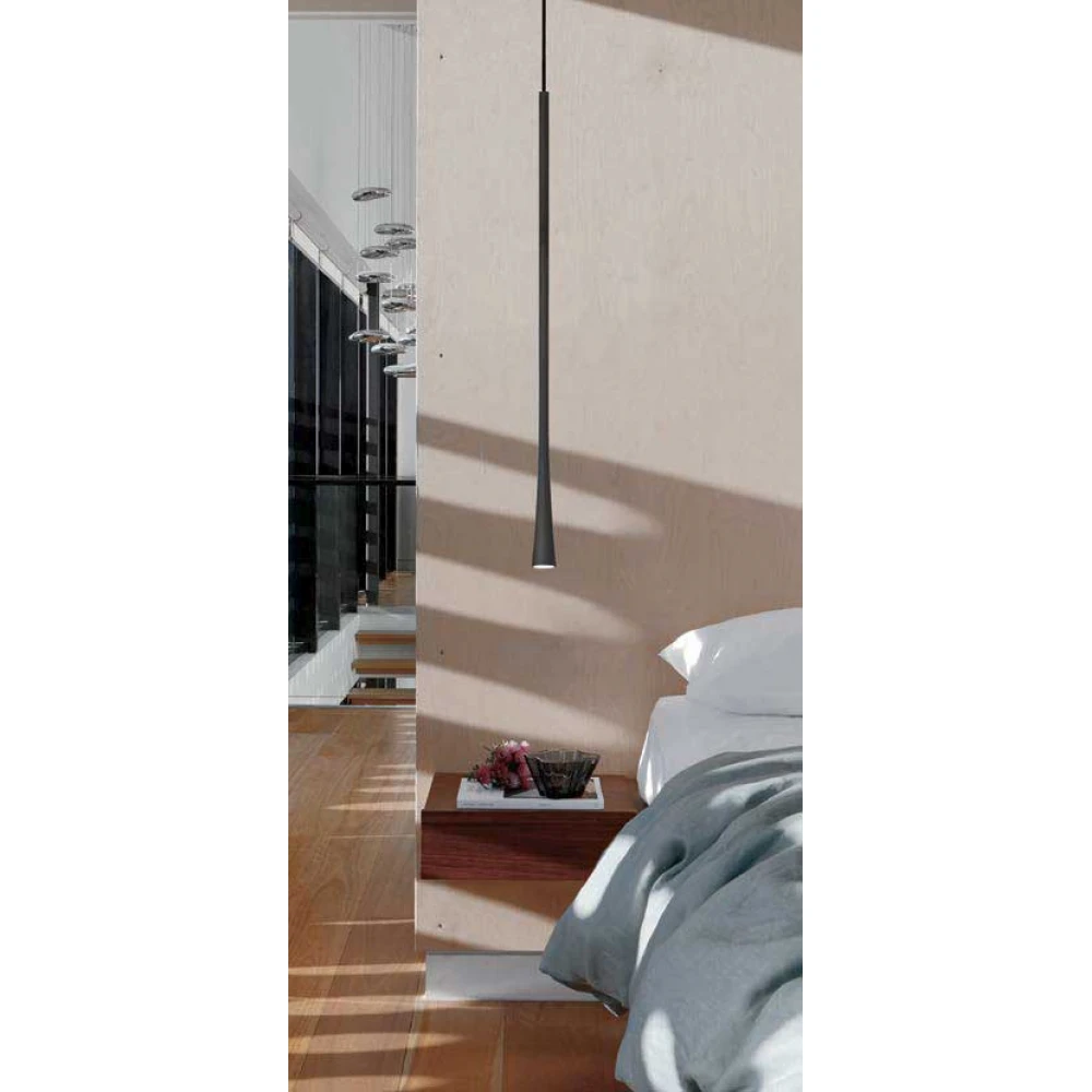 LED Κρεμαστό Φωτιστικό Αλουμίνιου Μαύρο 6,3W CRI92 FOX - VIOKEF