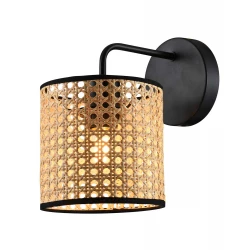 Φωτιστικό Τοίχου Μονόφωτο Από Rattan 1xE27 Cylinder GHEISA VIOKEF