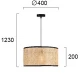 Κρεμαστό Φωτιστικό Μονόφωτο Από Rattan D40cm 1xE27 GHEISA VIOKEF